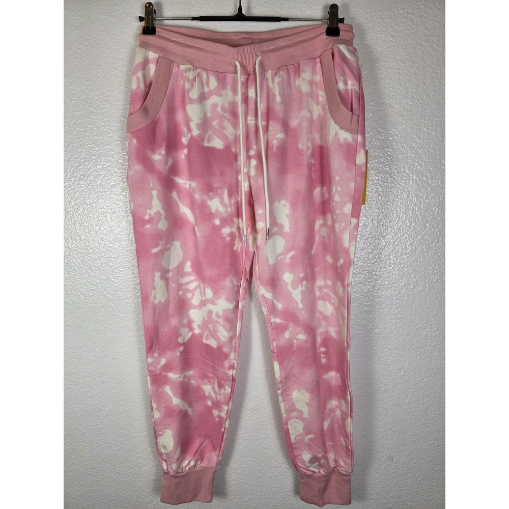 Summersalt The‎ Perfect Jogger French Terry Pink Tie Dye Pants Medium